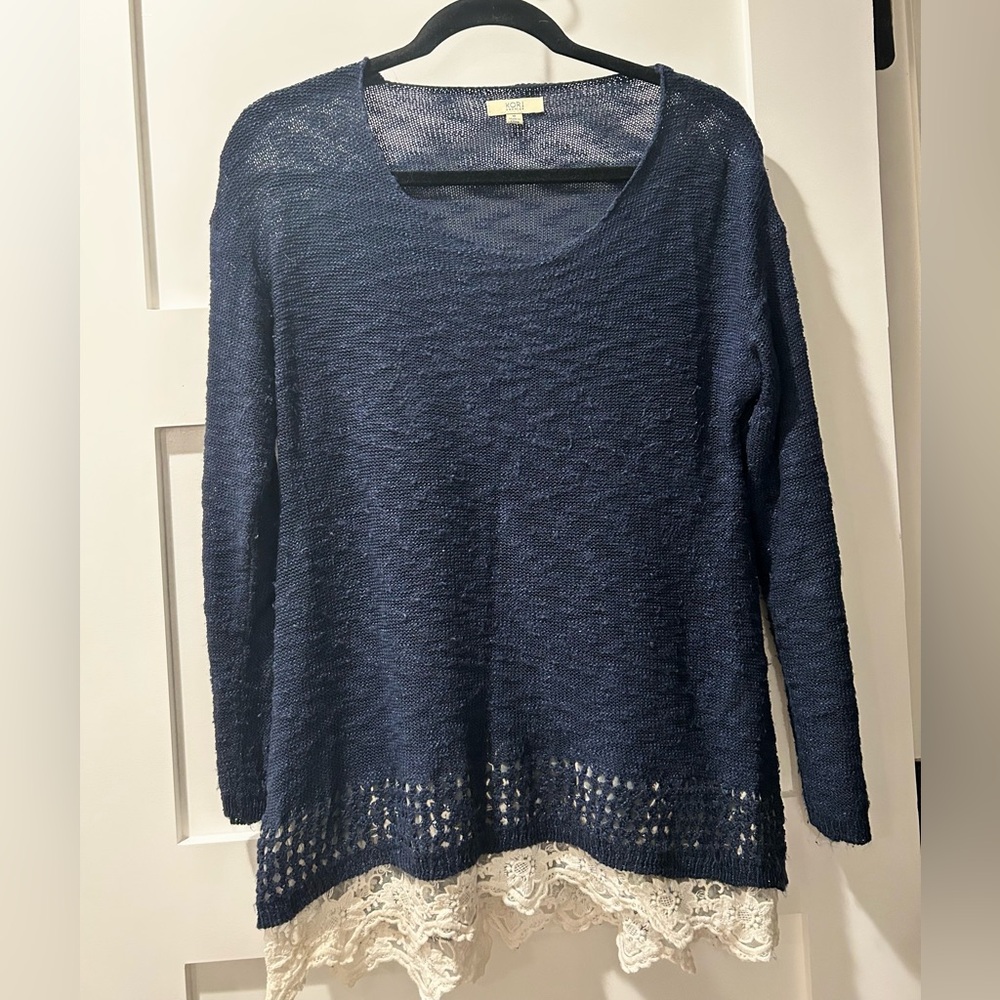 The cutest lightweight sweater with lace